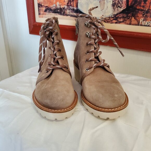 copper key Shoes - Copper Key Tan Suede Zip Up Boot, Size 6